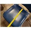 Image 10 : Qty 4 Metal Chairs w/ Blue Upholstered Seats & Backs 18" x 18" x 32"H