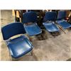 Image 1 : Qty 4 Metal Chairs w/ Blue Upholstered Seats & Backs 18" x 18" x 32"H