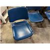 Image 2 : Qty 4 Metal Chairs w/ Blue Upholstered Seats & Backs 18" x 18" x 32"H
