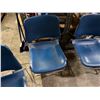 Image 3 : Qty 4 Metal Chairs w/ Blue Upholstered Seats & Backs 18" x 18" x 32"H