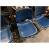 Image 4 : Qty 4 Metal Chairs w/ Blue Upholstered Seats & Backs 18" x 18" x 32"H