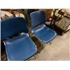 Image 5 : Qty 4 Metal Chairs w/ Blue Upholstered Seats & Backs 18" x 18" x 32"H