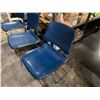 Image 7 : Qty 4 Metal Chairs w/ Blue Upholstered Seats & Backs 18" x 18" x 32"H