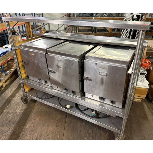 Mobile Hot Holding Cabinet w/ 3 Units 58" x 30" x 48"H