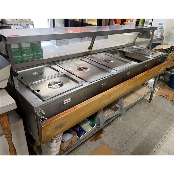 Buffet Food Warmer Table w/ Sneeze Guard 79" x 22" x 35"H