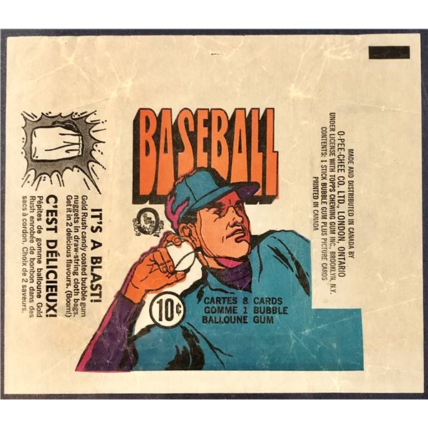 1972 O-PEE-CHEE BASEBALL WRAPPER
