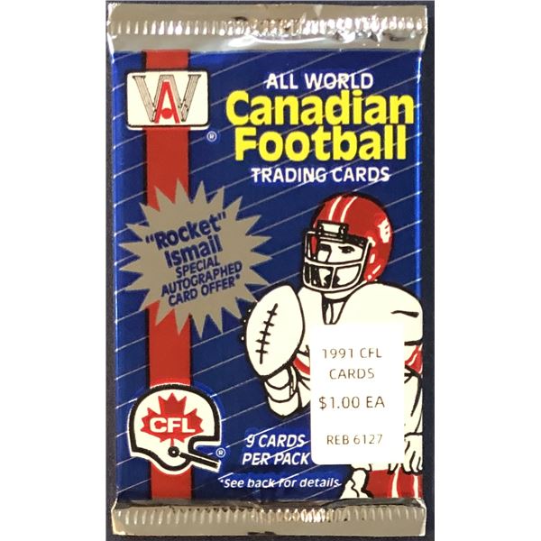 1991 ALL WORLD CFL FOOTBALL FOIL PACK