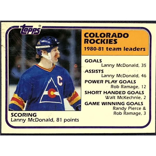 1981-82 TOPPS NHL LANNY McDONALD (HOF)
