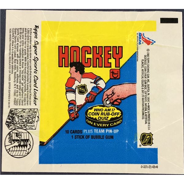 1980-81 TOPPS HOCKEY WRAPPER