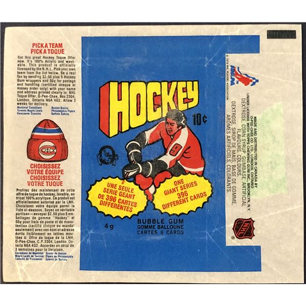 1976-77 O-PEE-CHEE NHL HOCKEY WRAPPER
