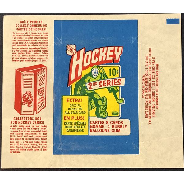 1972-73 O-PEE-CHEE NHL HOCKEY 2nd SERIES WRAPPER