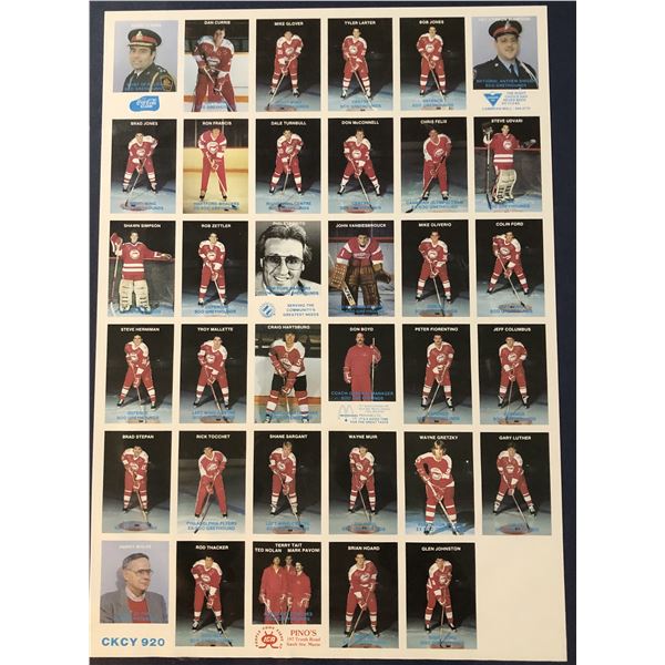 1987-88 SOO GREYHOUNDS (OHL) POLICE UNCUT SET - WAYNE GRETZKY (HOF)