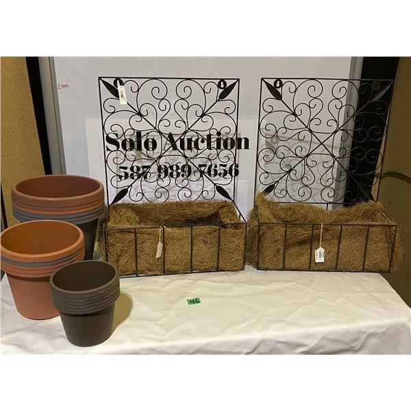 Large lot of garden pots