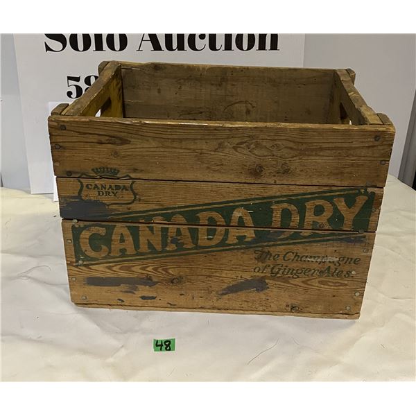Vintage Canada Dry ginger ale wooden crate
