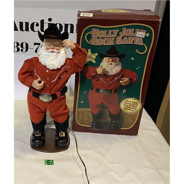Animated Holly Jolly Rock Santa