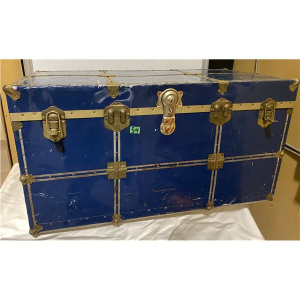 Large metal travel chest