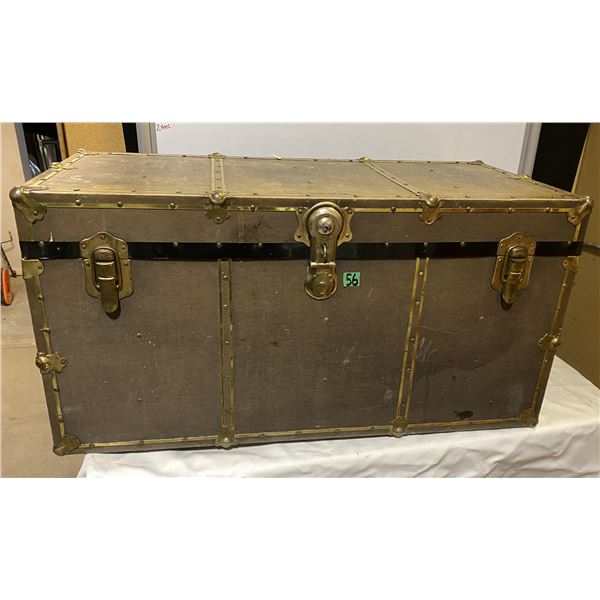 Large metal travel chest