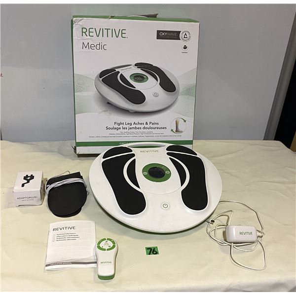 Revitive foot massager to fight leg aches and pains with remote