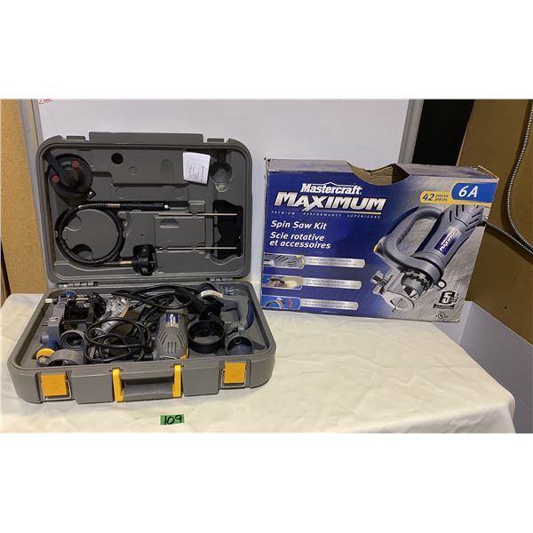 Mastercraft brand spin saw kit with carrying case, 42 piece set