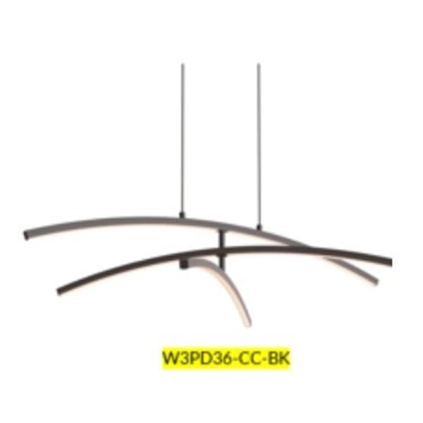 Dals Lighting - Sway 3 Light 4.3 inch Black Pendant Ceiling Light