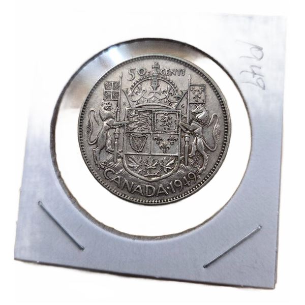 Canada 1949 50 Cents Silver Coin
