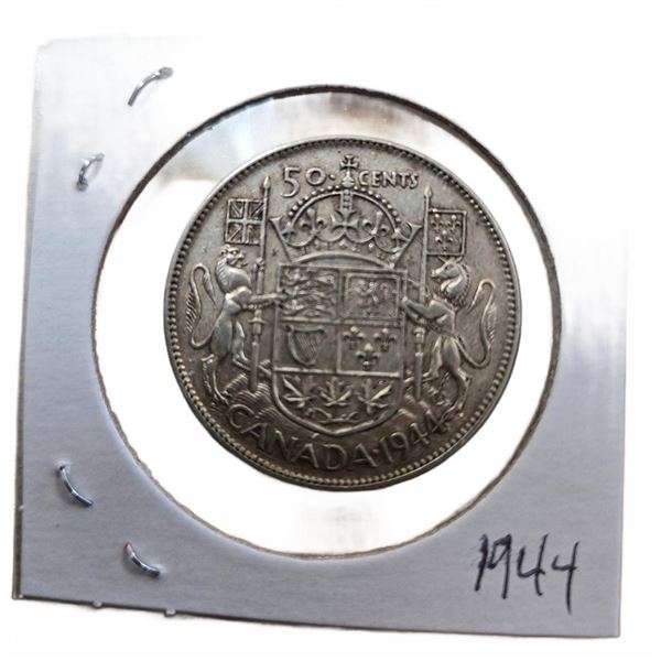 1944 Canada 50 Cents Silver Coin