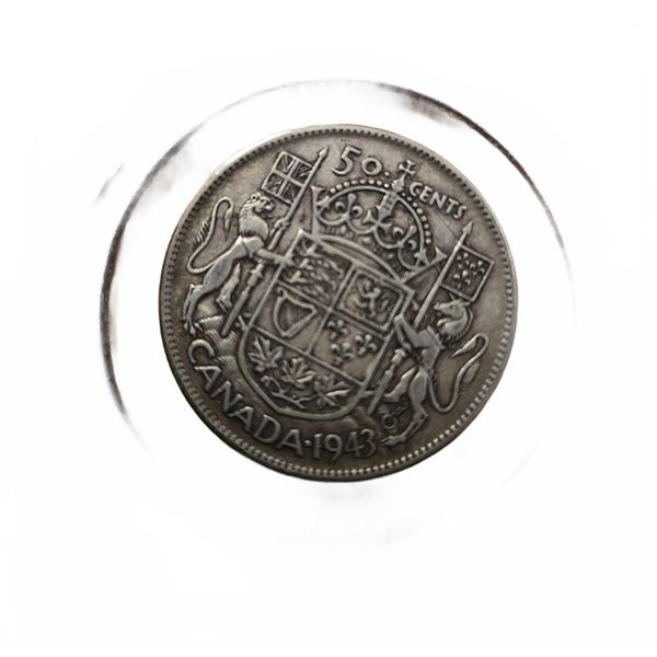 1943 Canada 50 Cents Silver Coin