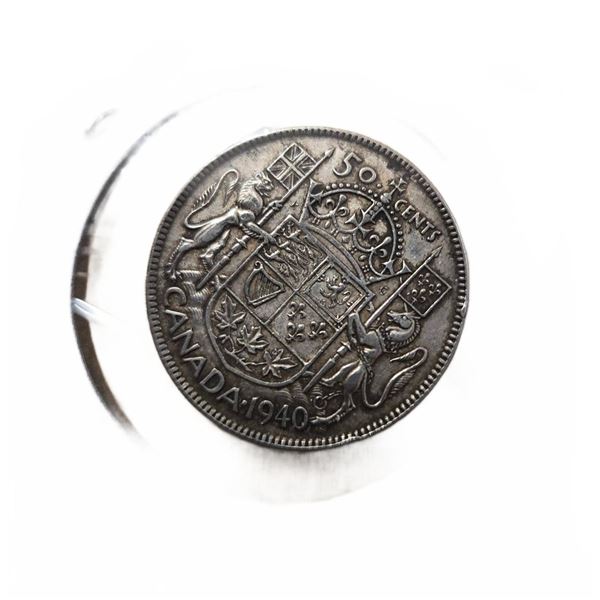 1940 Canada 50 Cents Silver Coin