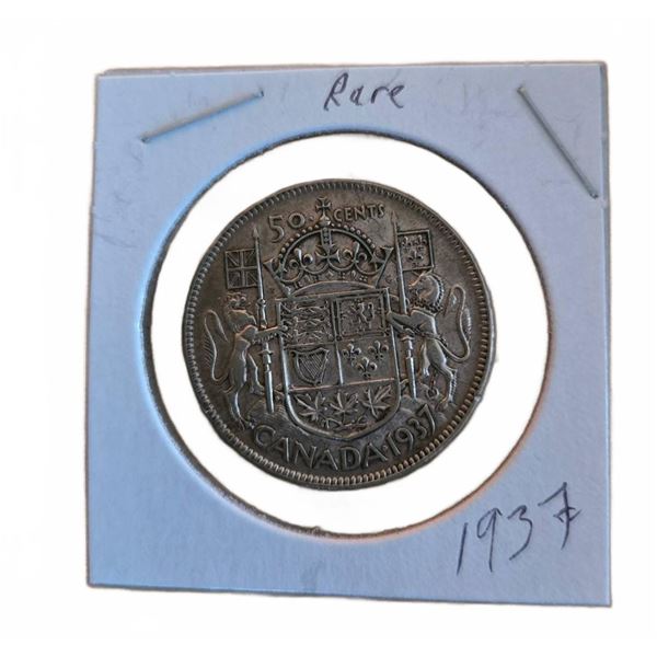 1937 Canada 50 Cents Silver Coin