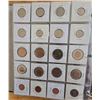 Image 1 : Binder page with 20 assorted world coins