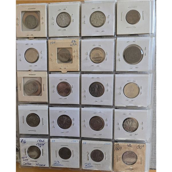 1926 Canada Nickel and World Coin Lot