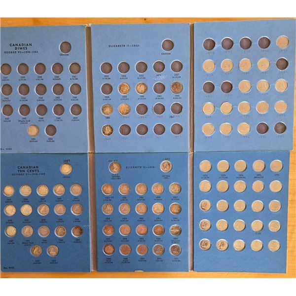 Canadian Dimes Collection 1936-1996