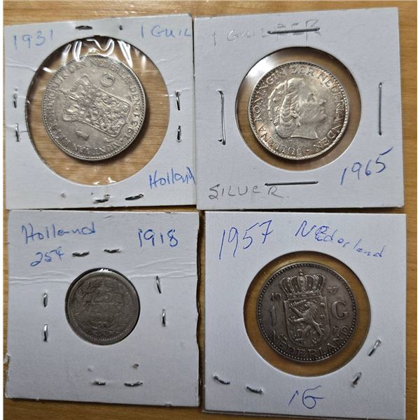 Netherlands Coin Lot: 1918-1965, 4 pcs