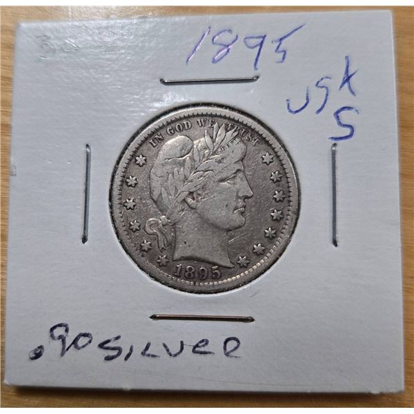 1895-S Barber Quarter 90% Silver