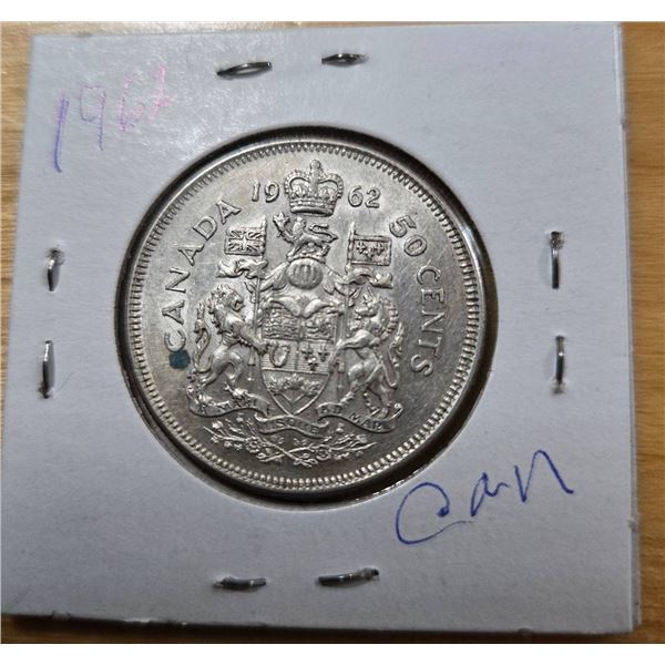 1962 Canada 50 Cents Silver Coin