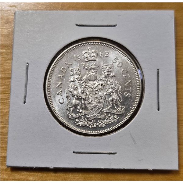 1963 Canada 50 Cents Silver Coin
