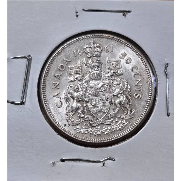 1961 Canada 50 Cents Silver Coin