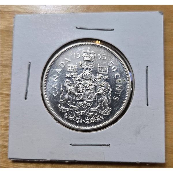 1965 Canada 50 Cents Silver Coin