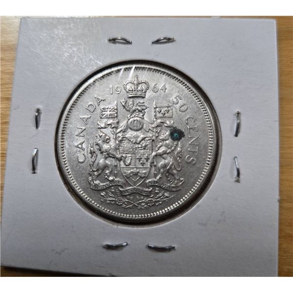 1964 Canada 50 Cents Silver Coin