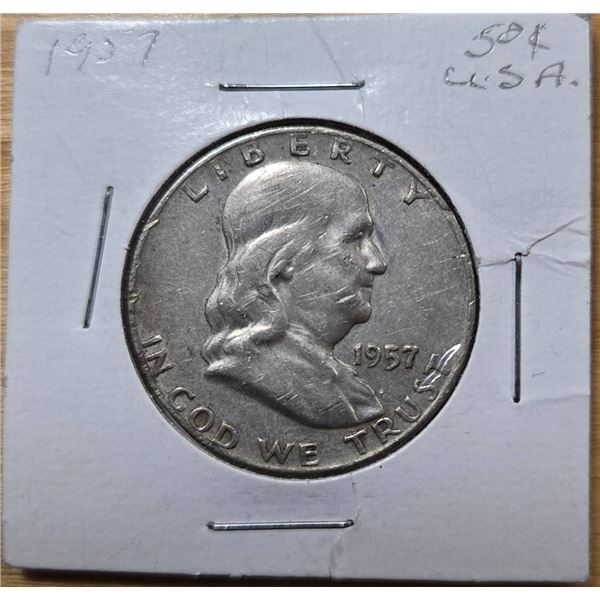 1957 Franklin Half Dollar Coin USA