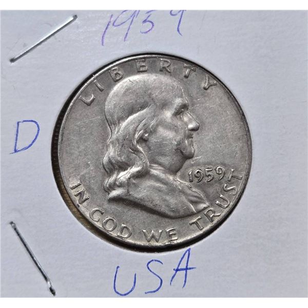 1959-D Franklin Half Dollar, USA
