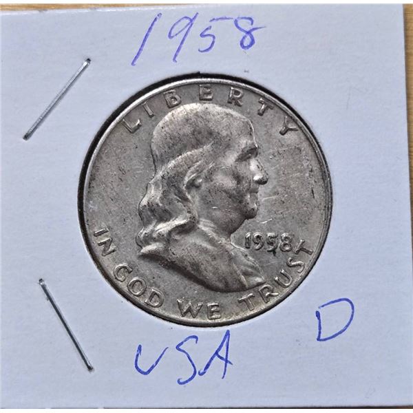 1958-D Franklin Half Dollar
