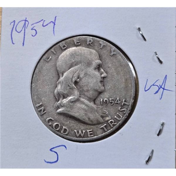 1954 Franklin Half Dollar Coin