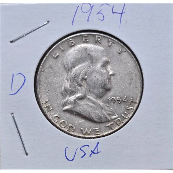 1954-D Franklin Half Dollar, USA