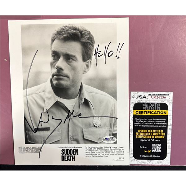 Jean-Claude Van Damme Autographed 8x10 Photo Sudden Death JSA Certified