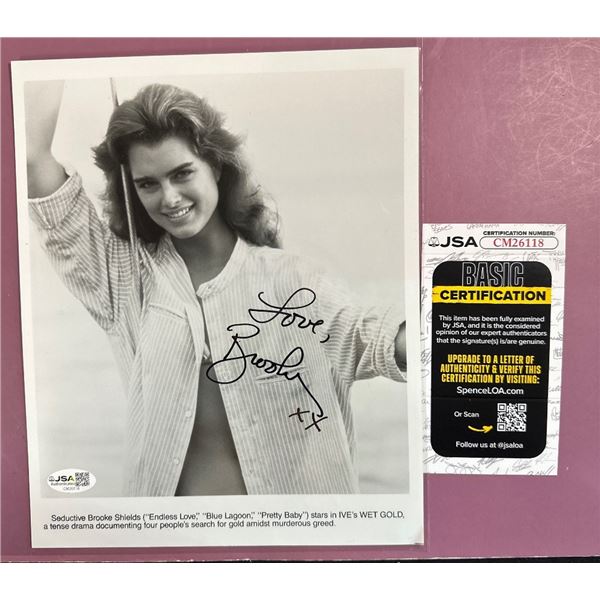 Brooke Shields Autographed 'WET GOLD' 8x10 Promo Photo JSA COA CM26118
