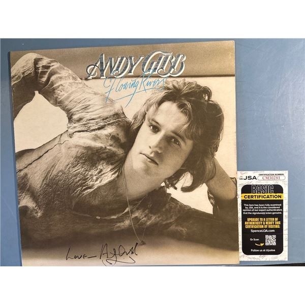 Andy Gibb Autographed 'Flowing Rivers' Vinyl LP Record JSA Certified CM30281