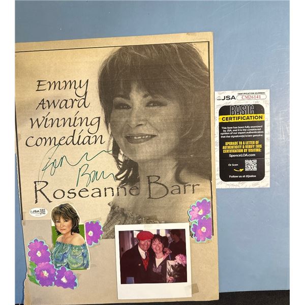 Roseanne Barr Signed "Emmy Winning Comedian" Collage Page JSA Certified