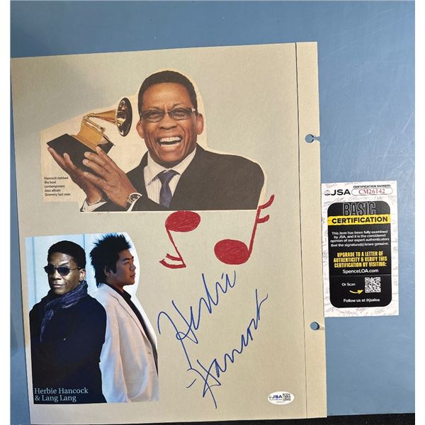 Herbie Hancock Signed Autographed Scrapbook Page w/ Photos JSA COA CM26142