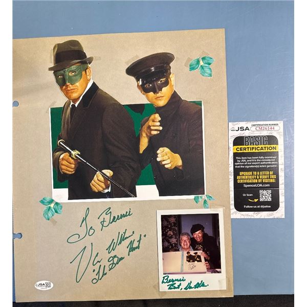 Van Williams Signed "The Green Hornet" Scrapbook Page w/Kato Photo JSA Auth